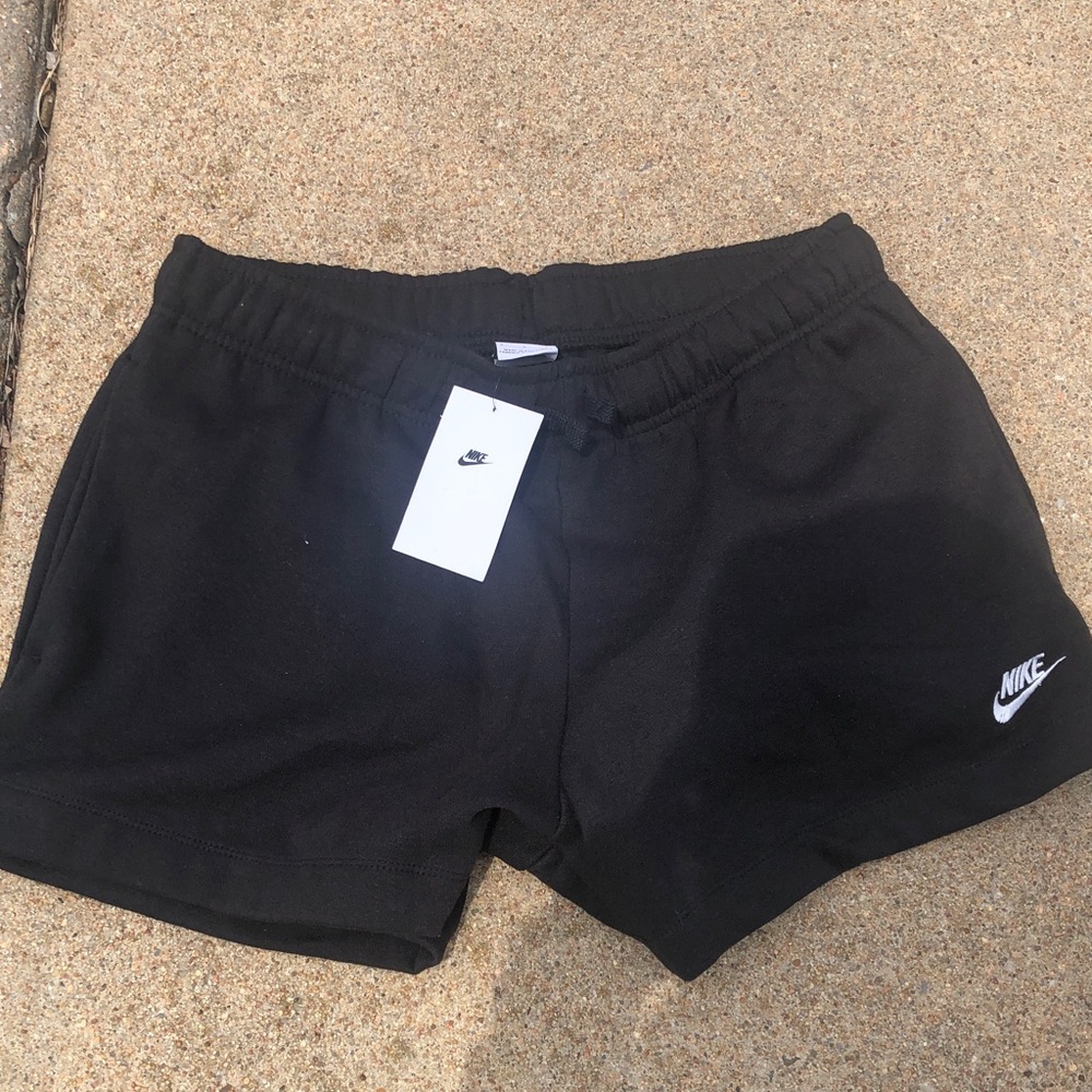 Nike Black Women's Athletic Shorts with White Swoosh